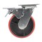 Vestil Polyurethane Swivel With Total Brake Caster 6 In. Diameter x 2 In. Width 1232 lb Red/Black CST-VE-6X2PU-SWTB - alternate 5